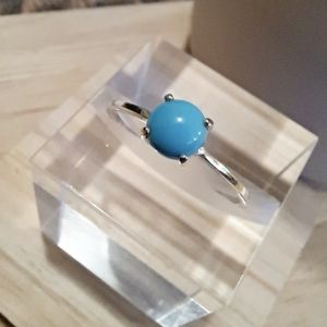 Natural Sleeping Beauty Turquoise Cabochon in Sterling Silver